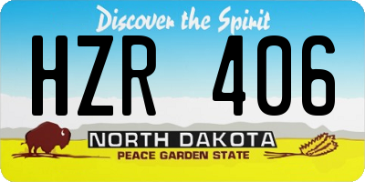 ND license plate HZR406