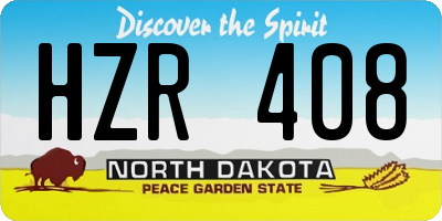 ND license plate HZR408