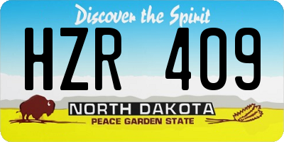 ND license plate HZR409