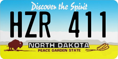 ND license plate HZR411