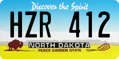 ND license plate HZR412