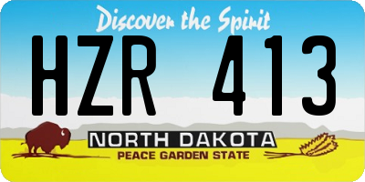 ND license plate HZR413