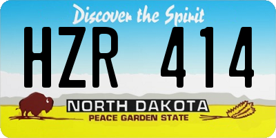 ND license plate HZR414
