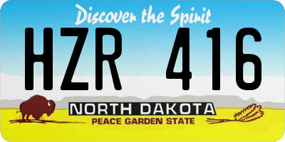 ND license plate HZR416