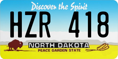 ND license plate HZR418
