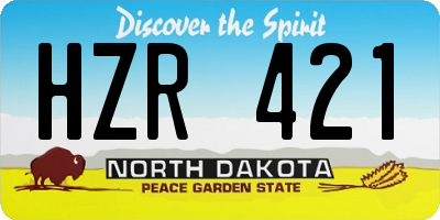ND license plate HZR421