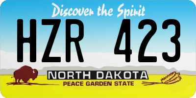 ND license plate HZR423