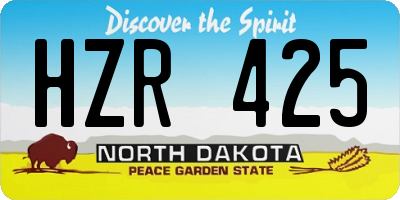 ND license plate HZR425