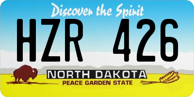 ND license plate HZR426