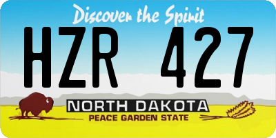 ND license plate HZR427