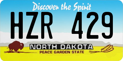 ND license plate HZR429