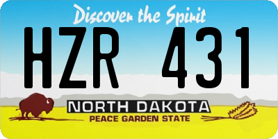 ND license plate HZR431