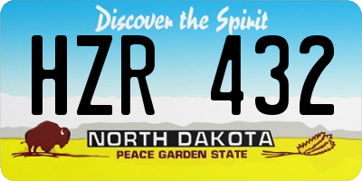ND license plate HZR432