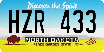 ND license plate HZR433