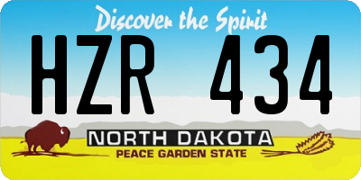 ND license plate HZR434