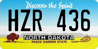 ND license plate HZR436