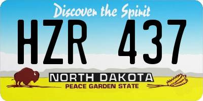 ND license plate HZR437