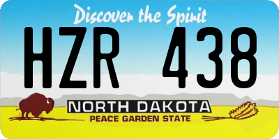 ND license plate HZR438