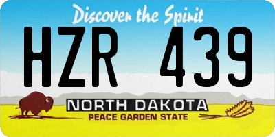 ND license plate HZR439