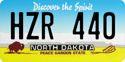 ND license plate HZR440