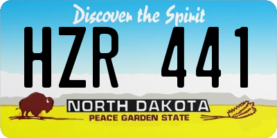 ND license plate HZR441