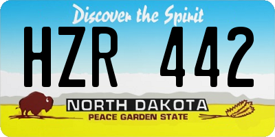 ND license plate HZR442