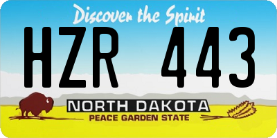 ND license plate HZR443