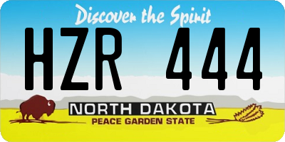 ND license plate HZR444