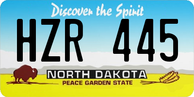 ND license plate HZR445