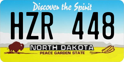 ND license plate HZR448