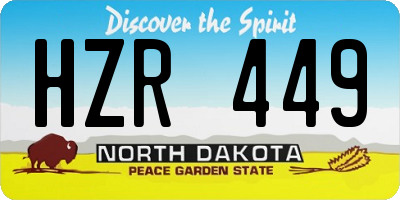 ND license plate HZR449