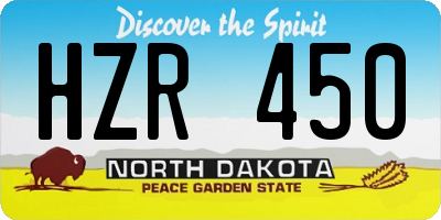 ND license plate HZR450