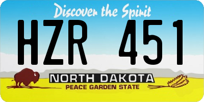 ND license plate HZR451