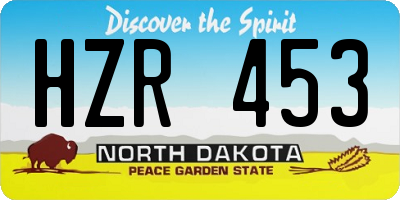 ND license plate HZR453