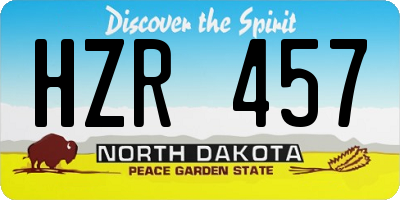ND license plate HZR457