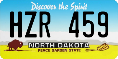 ND license plate HZR459