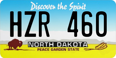 ND license plate HZR460