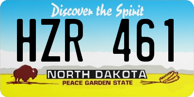 ND license plate HZR461