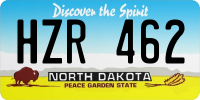 ND license plate HZR462