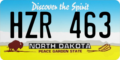 ND license plate HZR463