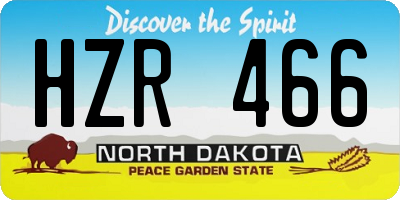 ND license plate HZR466