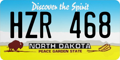 ND license plate HZR468