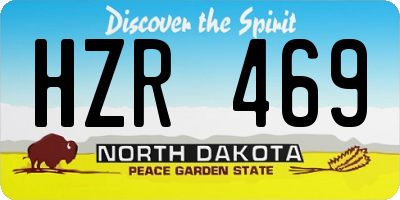 ND license plate HZR469