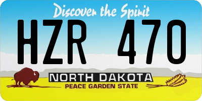 ND license plate HZR470