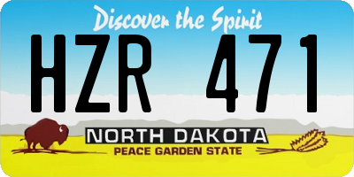 ND license plate HZR471