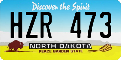 ND license plate HZR473