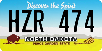 ND license plate HZR474