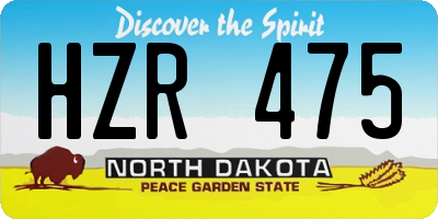 ND license plate HZR475