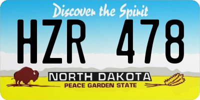 ND license plate HZR478