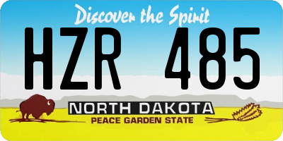 ND license plate HZR485